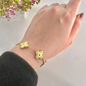 Golden & Black clover Bracelet Stack Set