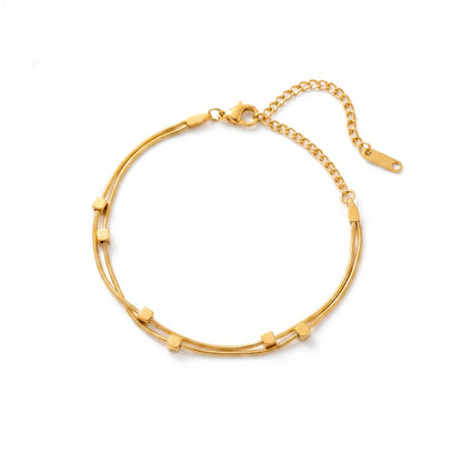 Minimalist Gold Cubes Bracelet