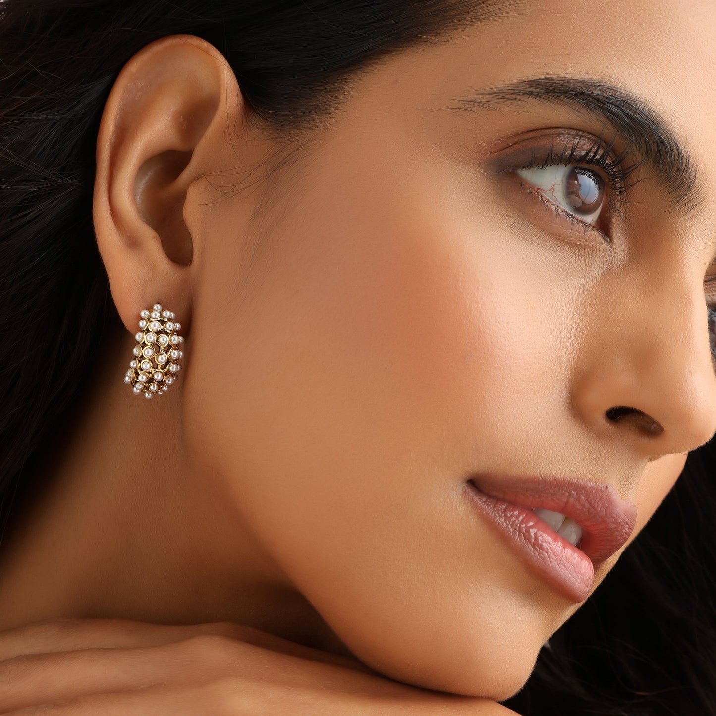 Pearl Hoop Earrings | Stainless Steel