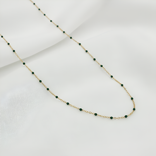 Enamel Beaded Necklace | Stainless Steel