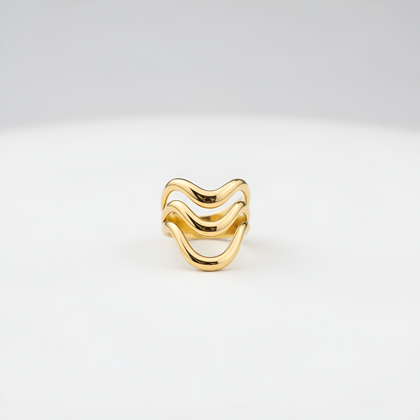 Wavy Stainless Steel Adjustable Ring