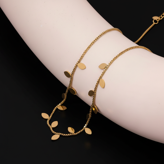Gold Leaf Charm Set - Stainless Steel