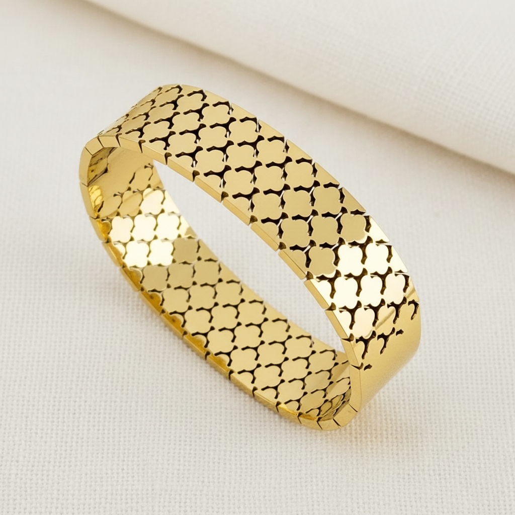 Golden Trellis Bangle | Stainless Steel