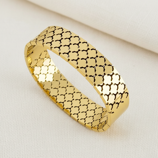 Golden Trellis Bangle | Stainless Steel