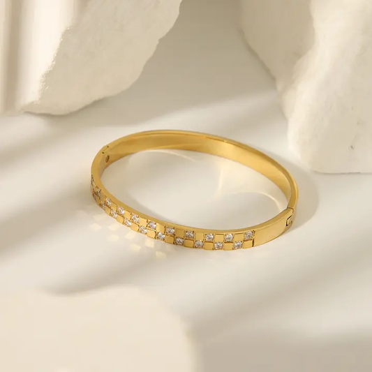 Luxury Square Rhinestone Bangles Bracelets