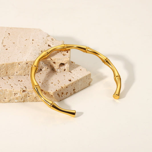 Bamboo Hand cuff | stainless steel