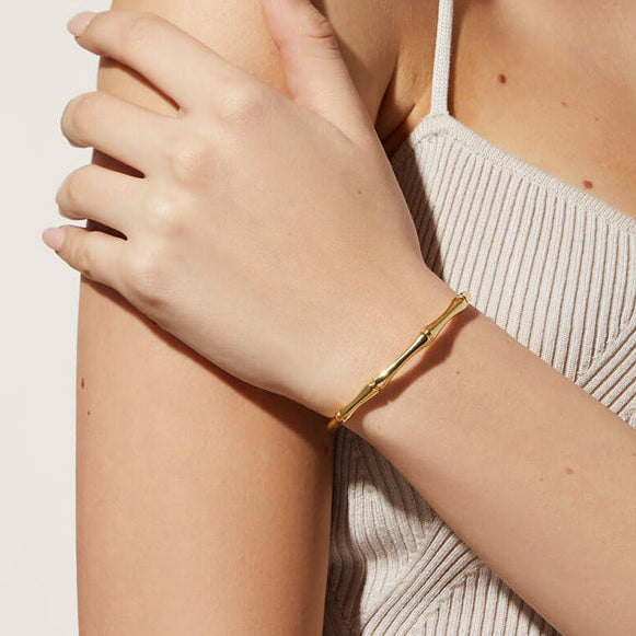 Bamboo Hand cuff | stainless steel