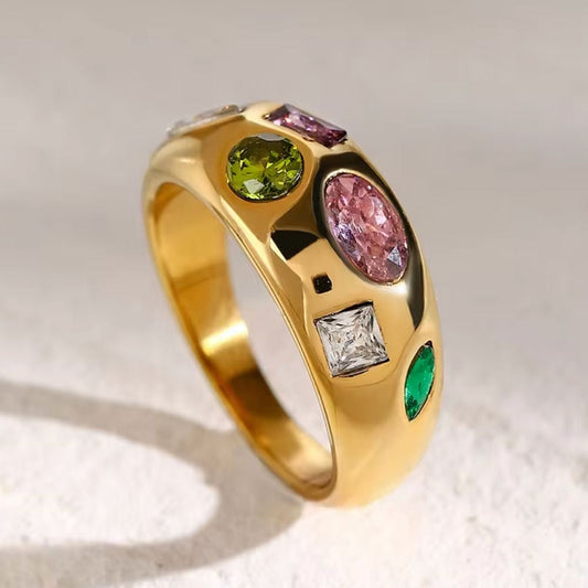 Multi Diamond ring - Stainless Steel