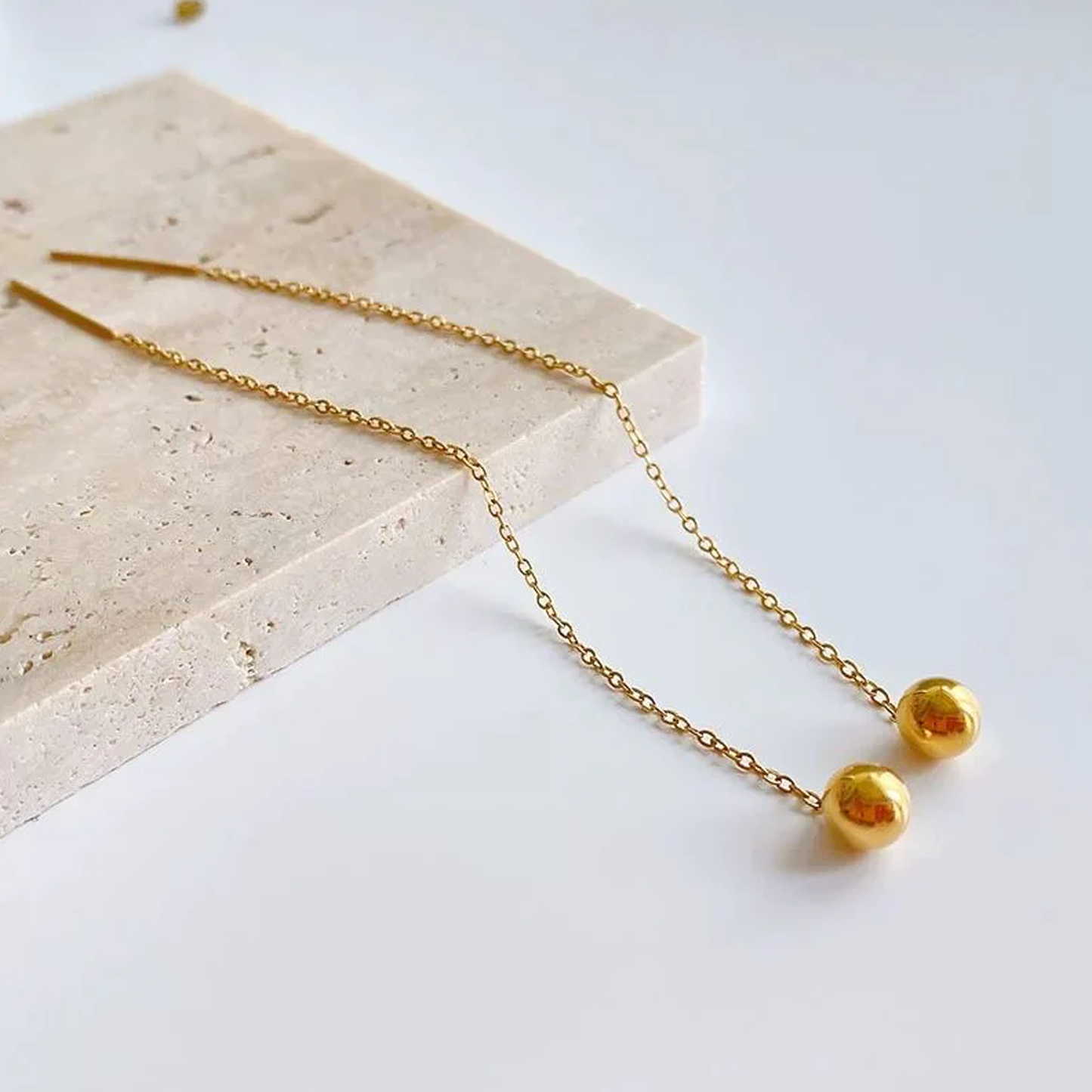 Gold Ball Drop Earrings
