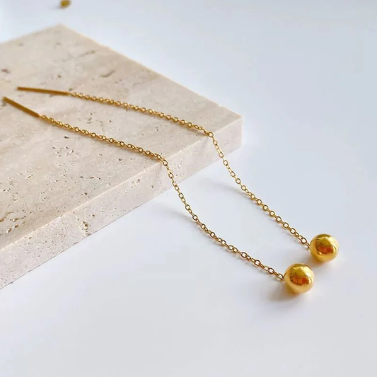 Gold Ball Drop Earrings