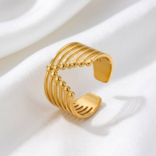 Chevron Beaded Ring - Adjustable