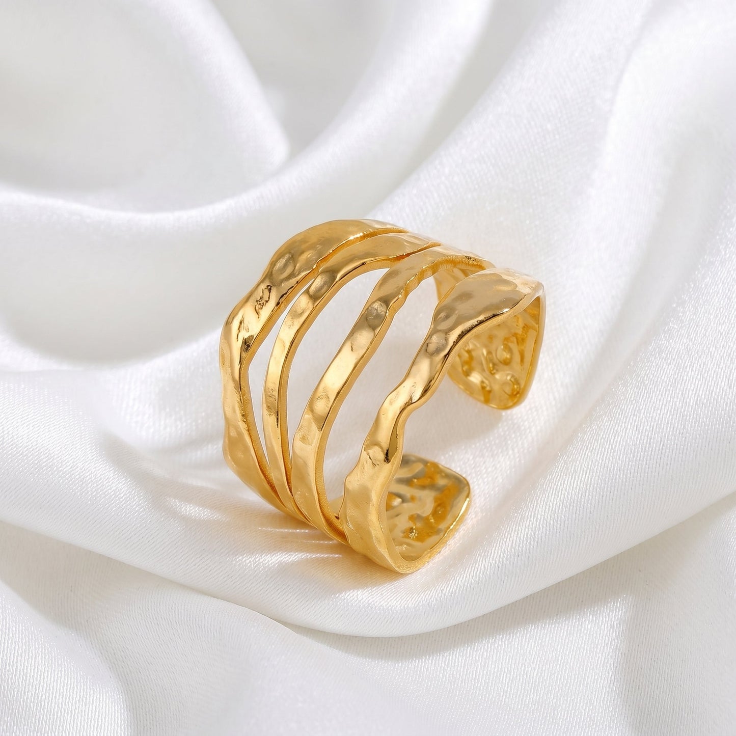 Golden Cascade Ring - Adjustable