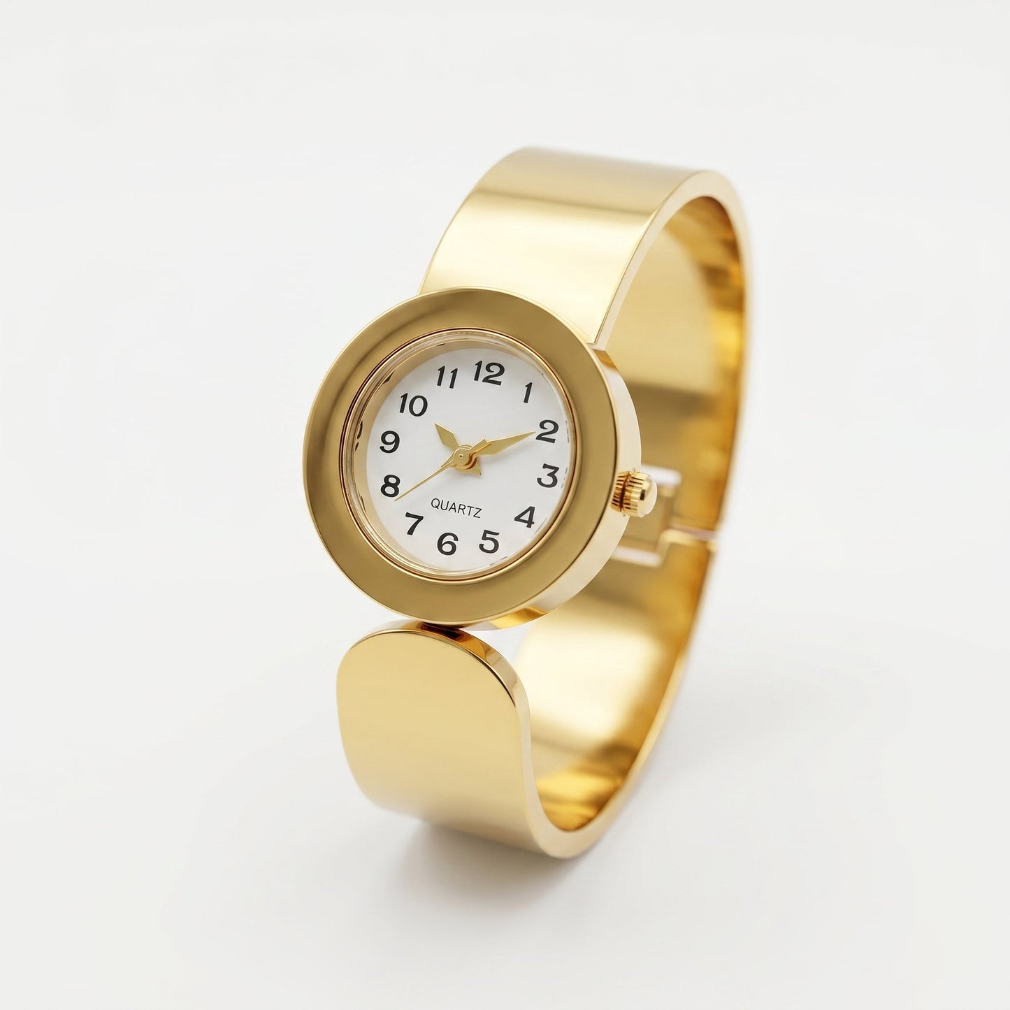 Elysian Round Dial Bangle Watch - Stainless Steel