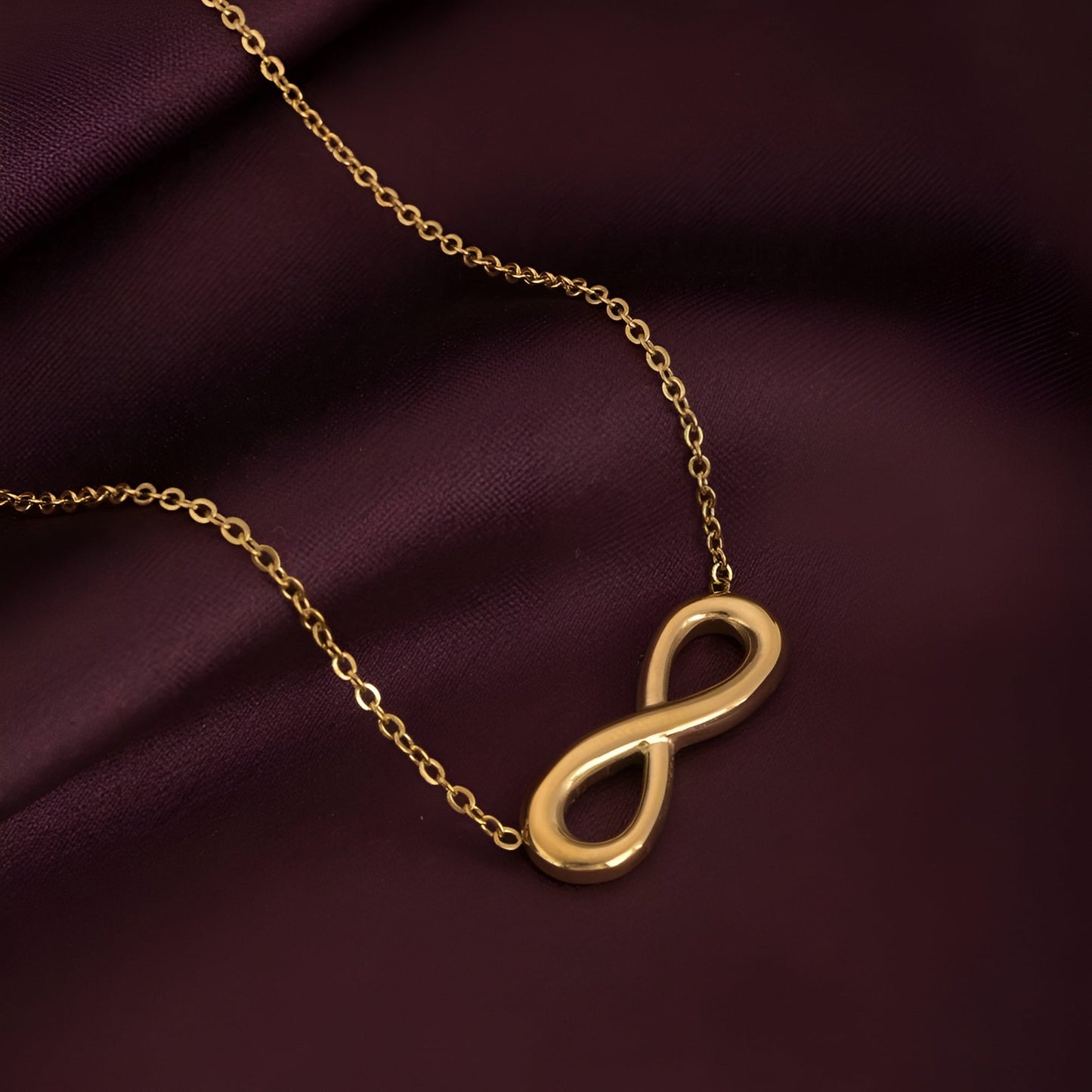 Golden Infinity Loop Necklace