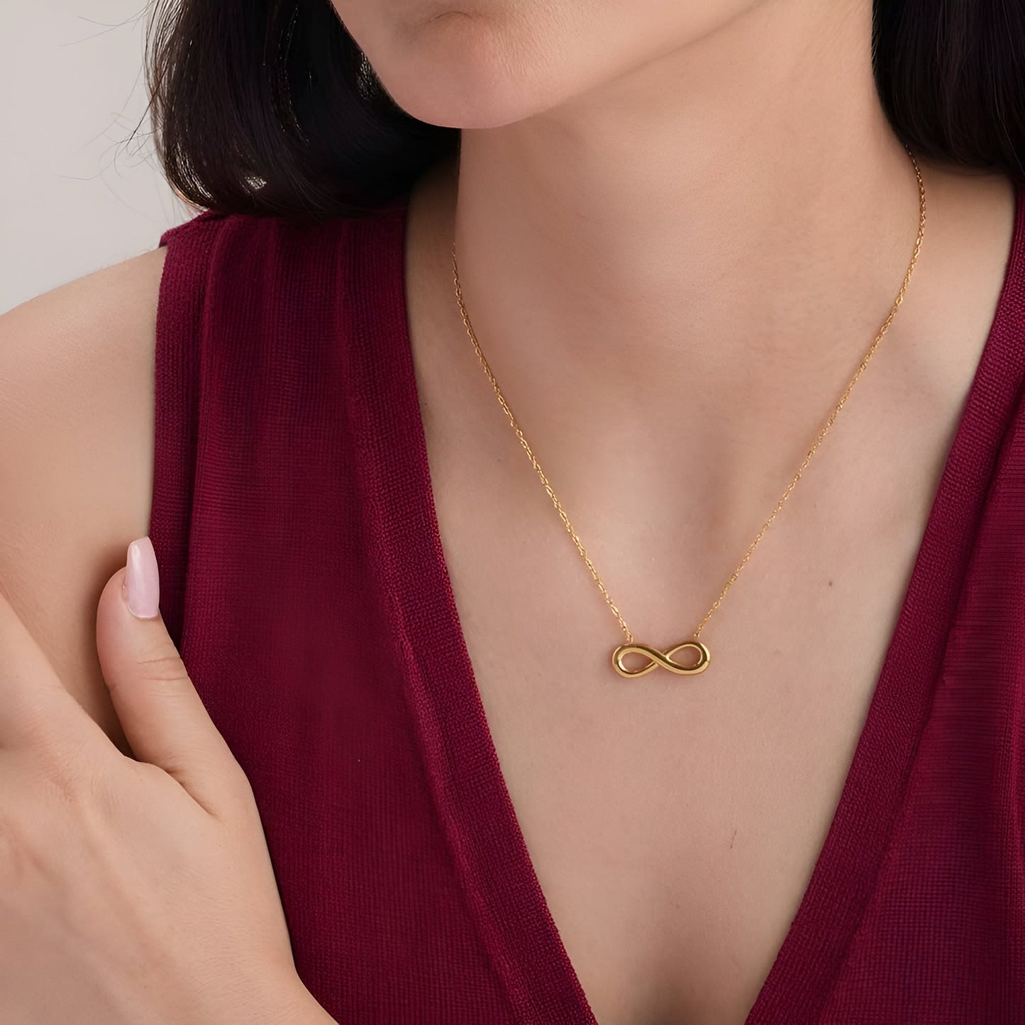 Golden Infinity Loop Necklace