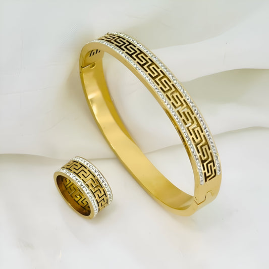 Sparkling Greek Bangle + Ring