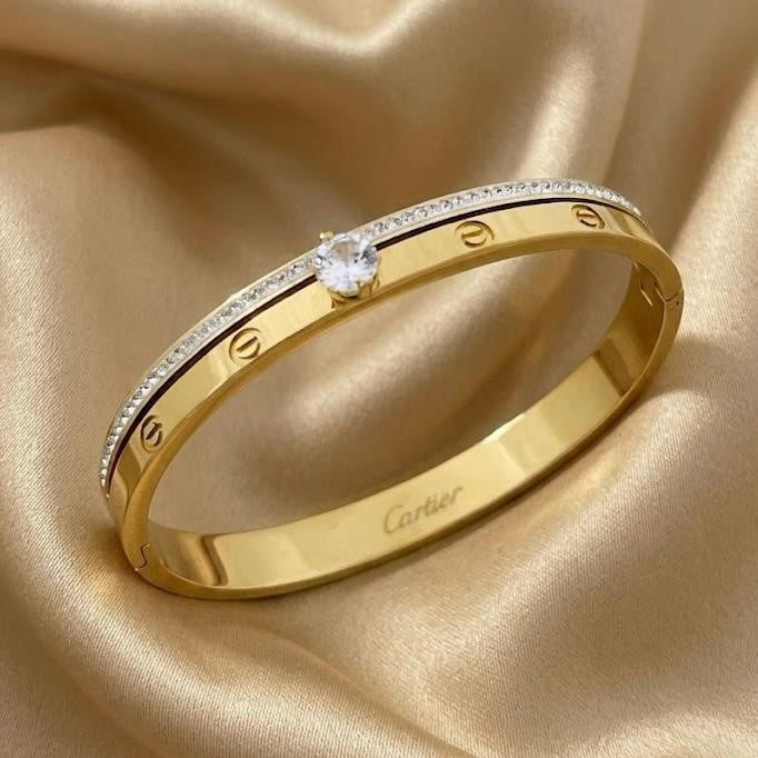 Premium Diamond Bangle - Stainless Steel