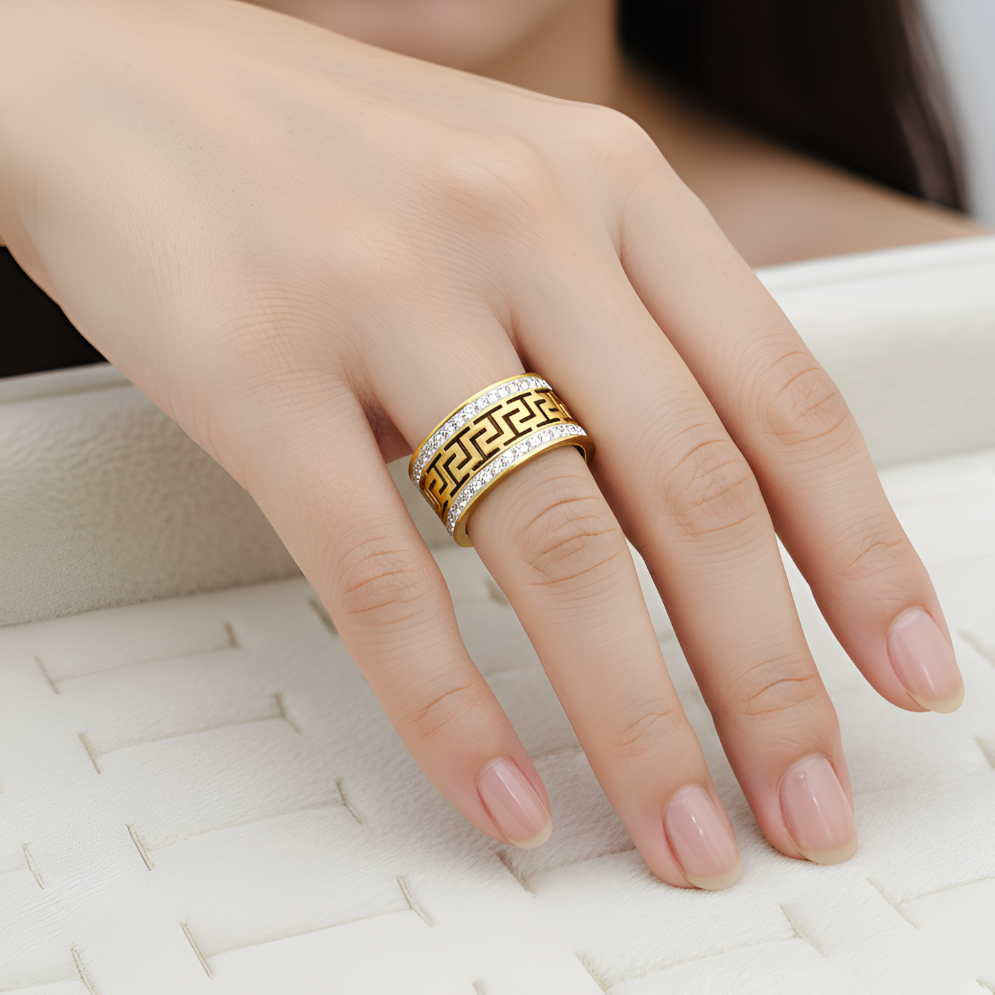 Sparkling Greek Ring - Adjustable