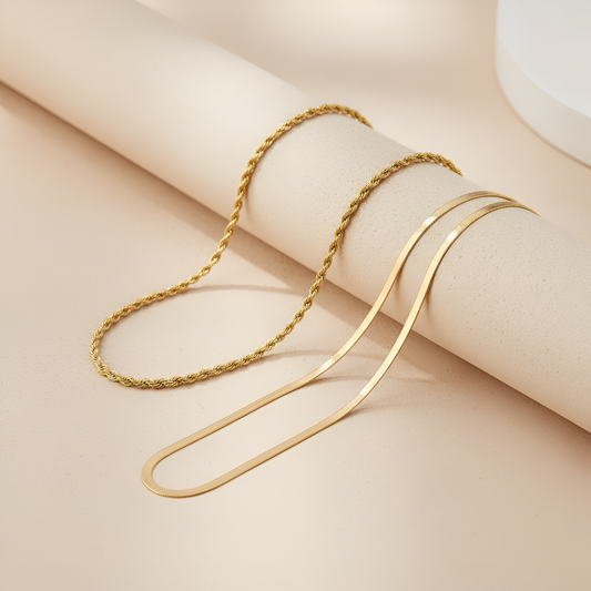 Set Of 2 Necklaces Snake +Milas