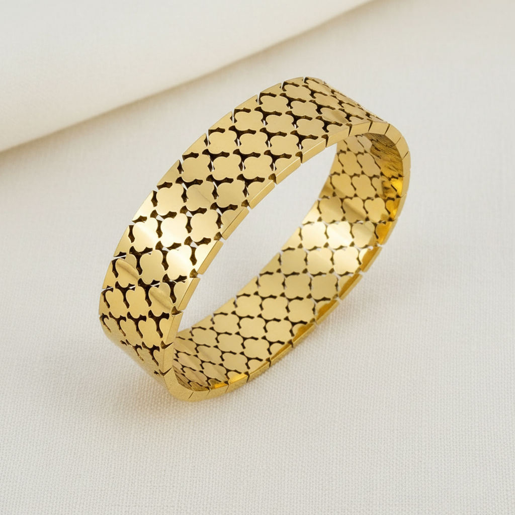 Golden Trellis Bangle | Stainless Steel