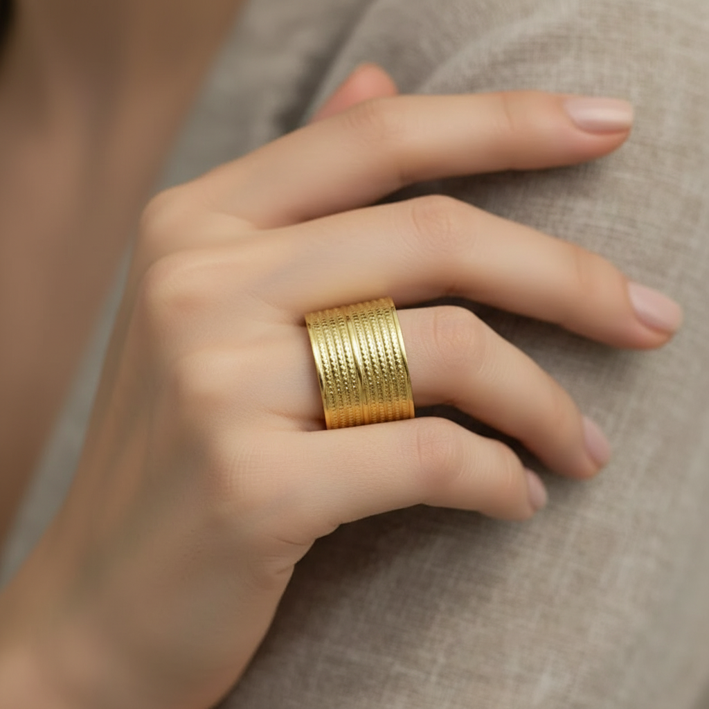 Wide Cuff Adjustable Ring