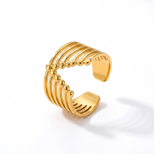 Chevron Beaded Ring - Adjustable