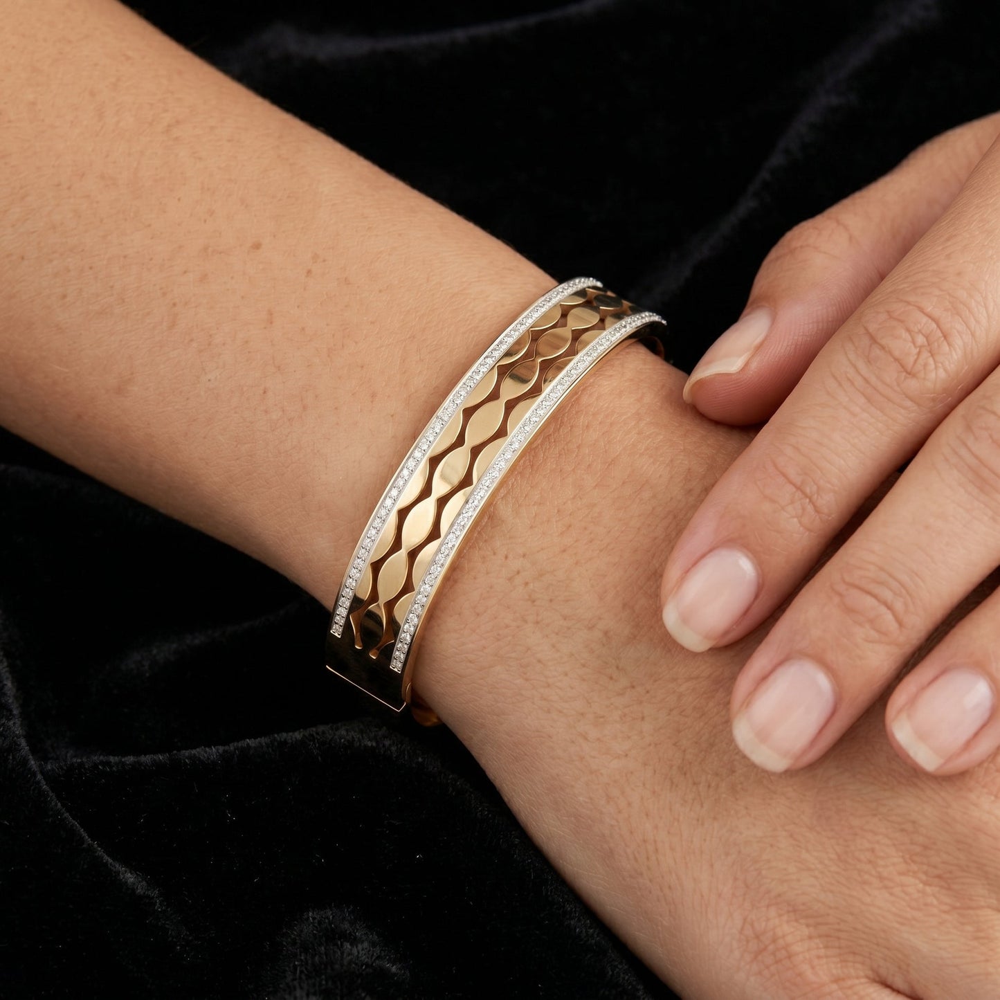Elara Diamond Bangle - Stainless Steel