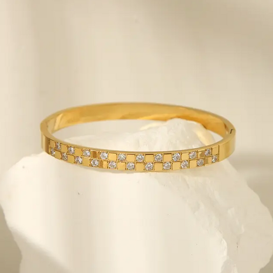 Luxury Square Rhinestone Bangles Bracelets